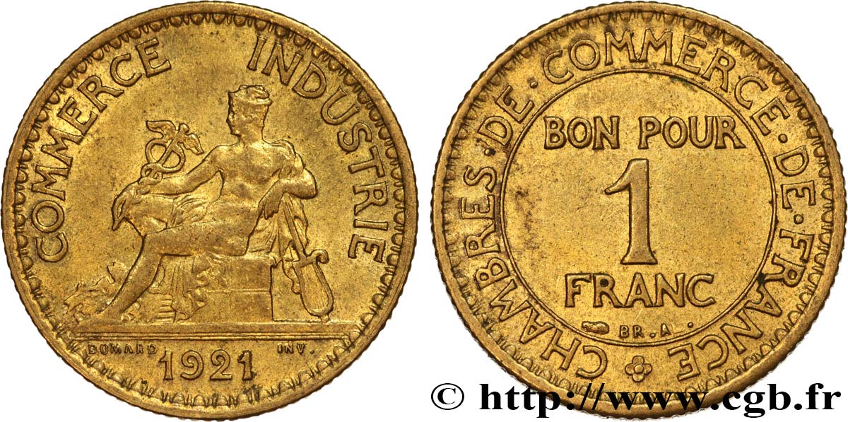 1 franc Chambres de Commerce 1921 Paris F.218/3 MBC52 