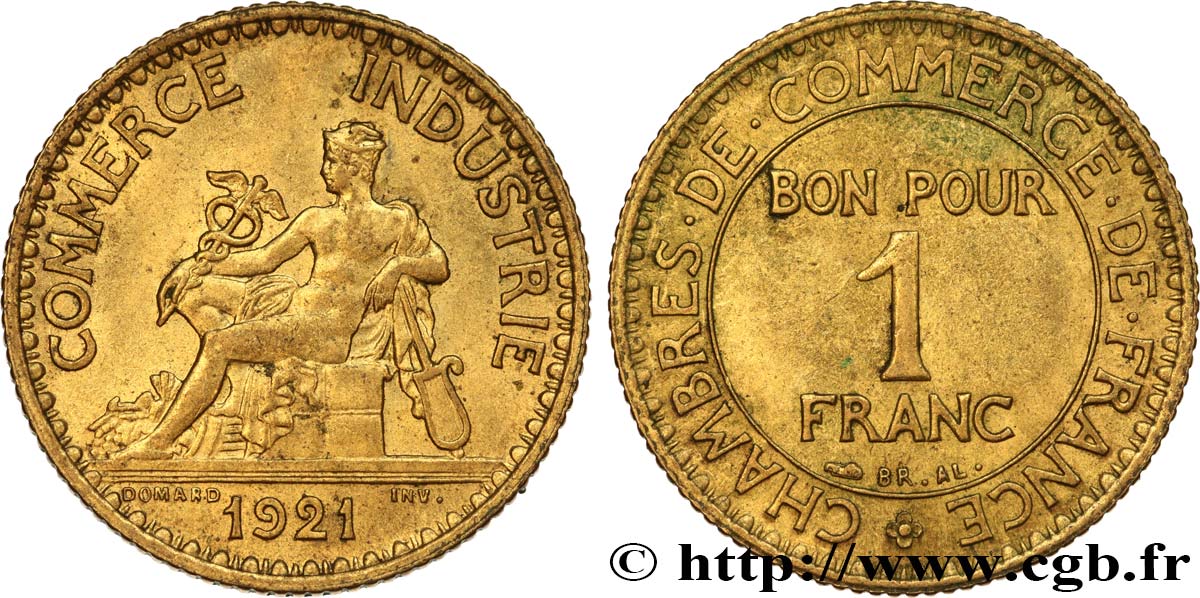 1 franc Chambres de Commerce 1921 Paris F.218/3 AU55 