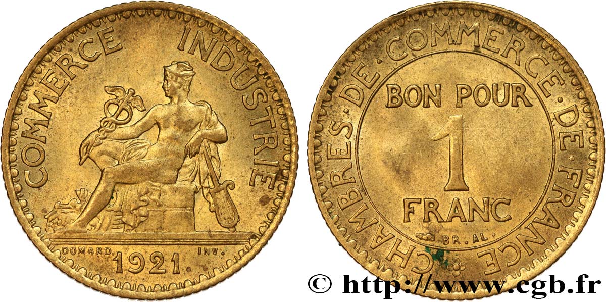 1 franc Chambres de Commerce 1921 Paris F.218/3 SPL60 