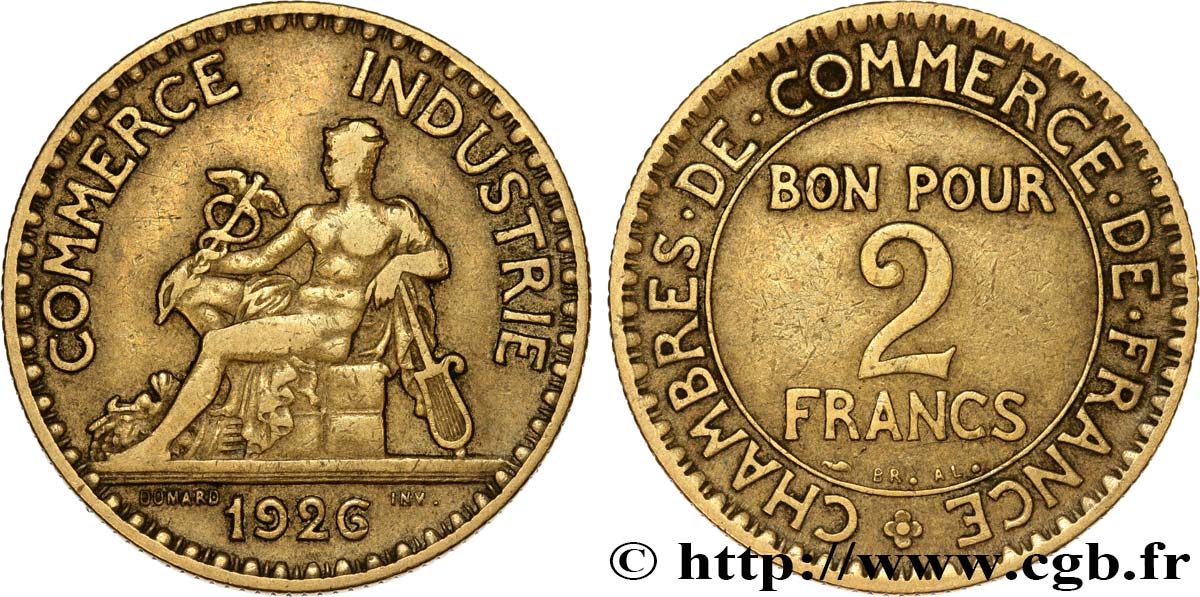 2 francs Chambres de Commerce 1926  F.267/8 MB25 