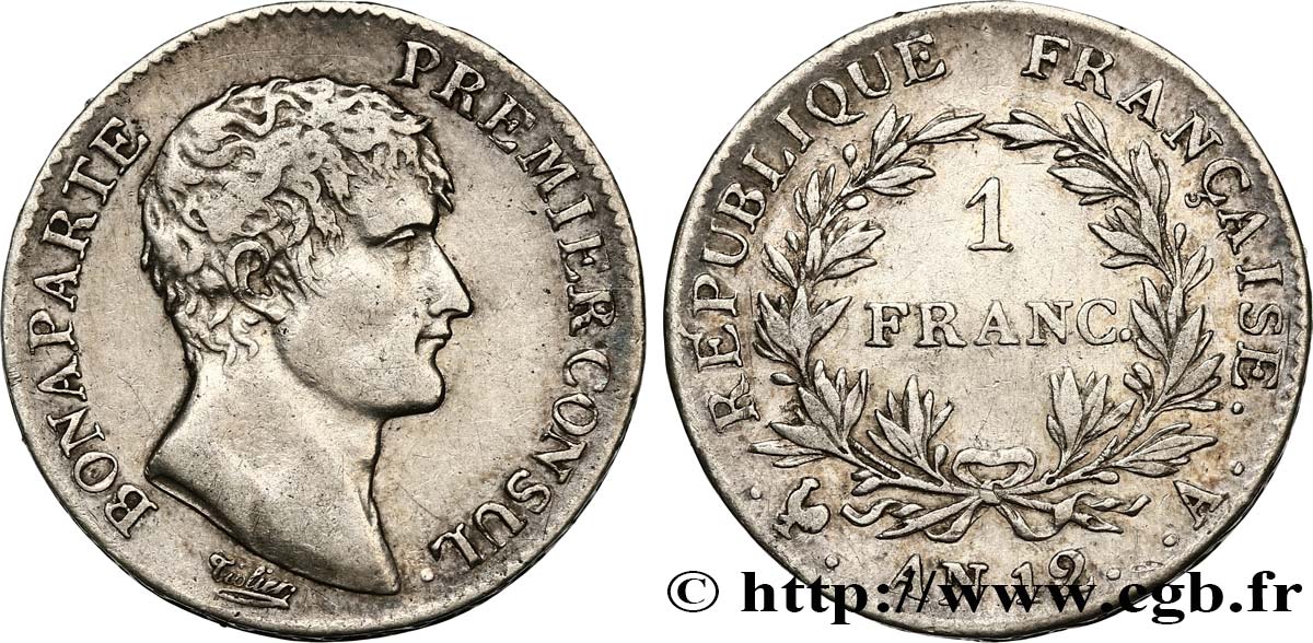 1 franc Bonaparte Premier Consul 1804 Paris F.200/8 MBC45 