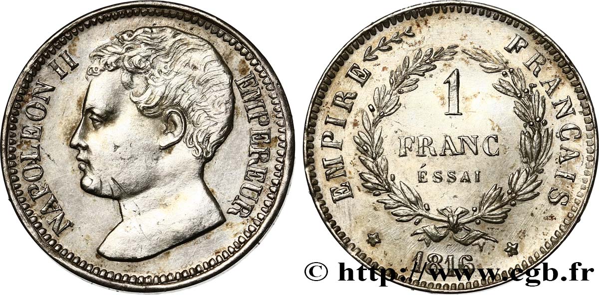 Essai de 1 franc en argent 1816  VG.2406  SUP 