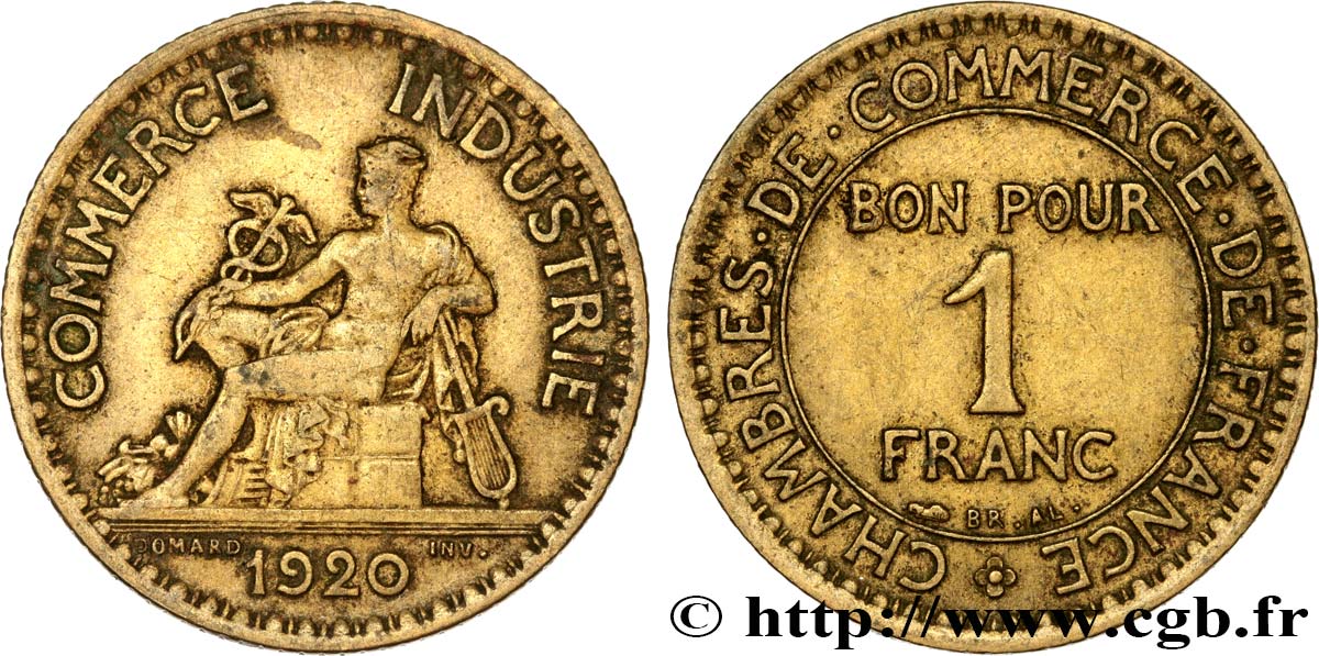 1 franc Chambres de Commerce 1920 Paris F.218/2 S35 