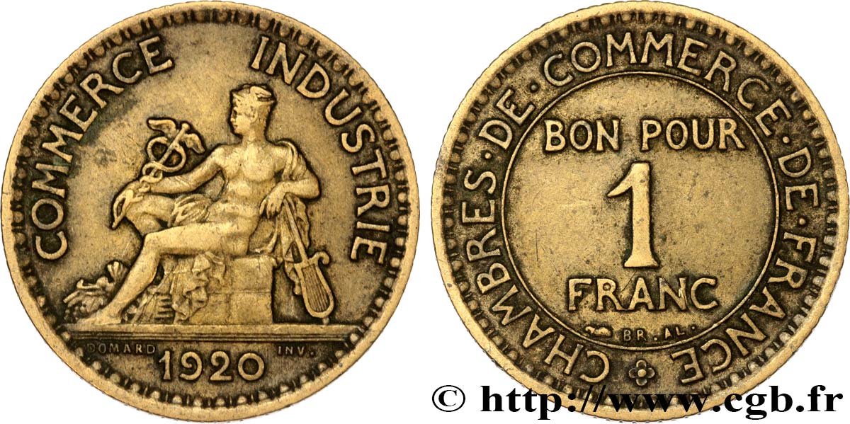 1 franc Chambres de Commerce 1920 Paris F.218/2 MB35 