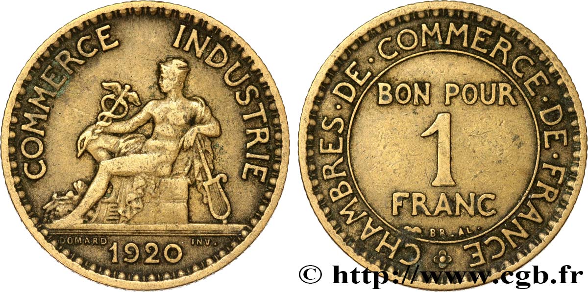 1 franc Chambres de Commerce 1920 Paris F.218/2 BC35 