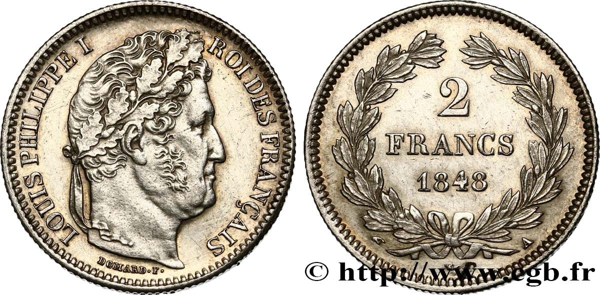 2 francs Louis-Philippe 1848 Paris F.260/115 MBC+ 