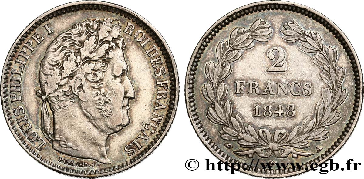 2 francs Louis-Philippe 1848 Paris F.260/115 MBC45 