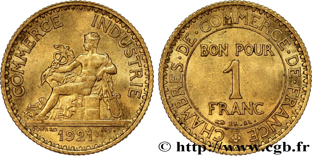 1 franc Chambres de Commerce 1921 Paris F.218/3 SUP58 