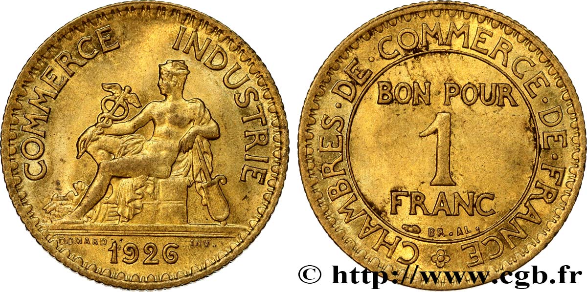 1 franc Chambres de Commerce 1926 Paris F.218/8 SPL58 