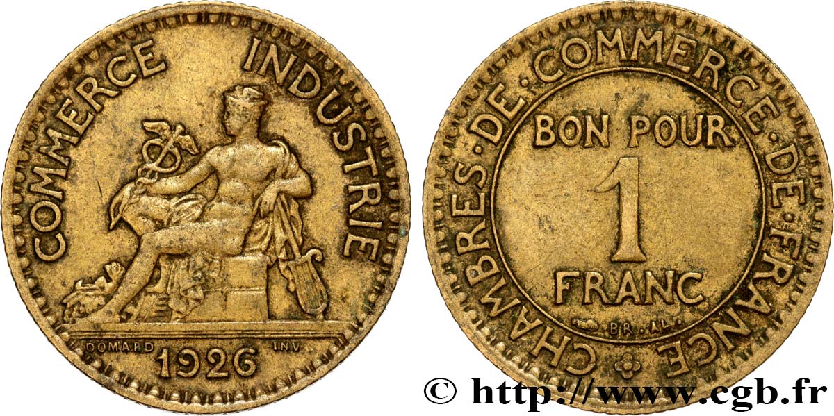 1 franc Chambres de Commerce 1926 Paris F.218/8 MBC48 