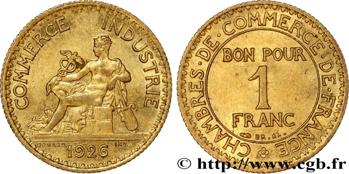 1 franc Chambres de Commerce 1926 Paris F.218/8 SUP58 