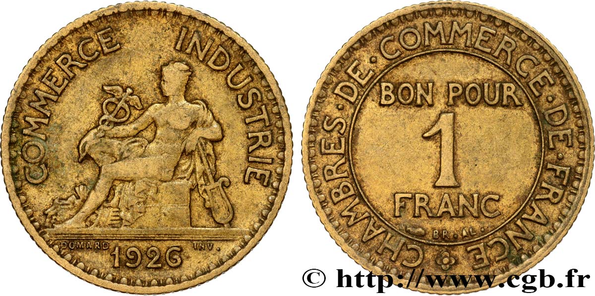 1 franc Chambres de Commerce 1926 Paris F.218/8 TB35 