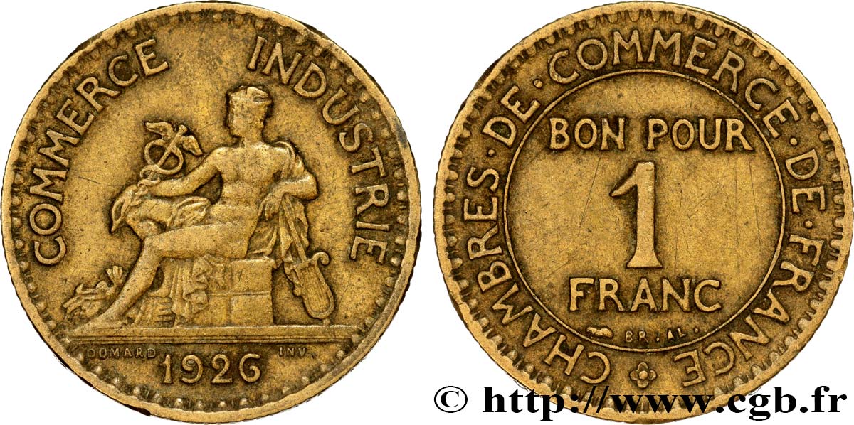 1 franc Chambres de Commerce 1926 Paris F.218/8 SS40 