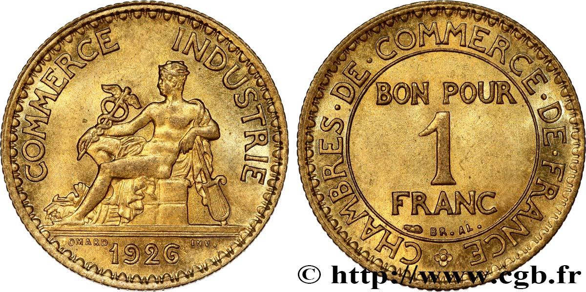 1 franc Chambres de Commerce 1926 Paris F.218/8 SUP60 