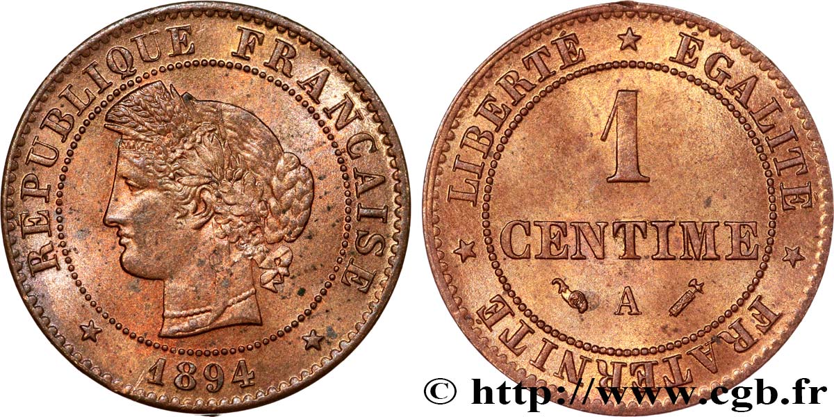 1 centime Cérès 1894 Paris F.104/21 TTB+ 
