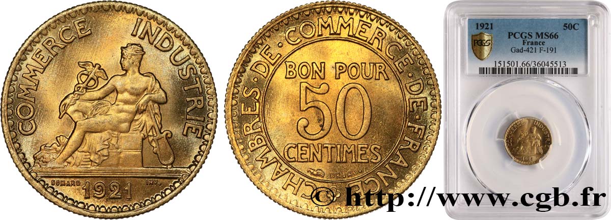 Chambre de Commerce de Lons le Saunier 50 Centimes 1921 Série B-S n° 005982 