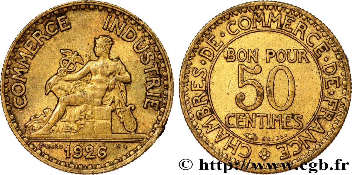 50 centimes Chambres de Commerce 1926 Paris F.191/8 BB48 