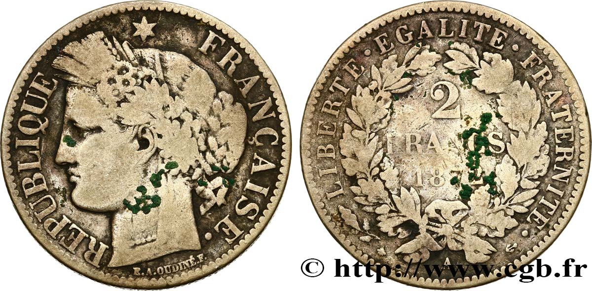 2 francs Cérès, avec légende 1872 Paris F.265/8 B12 
