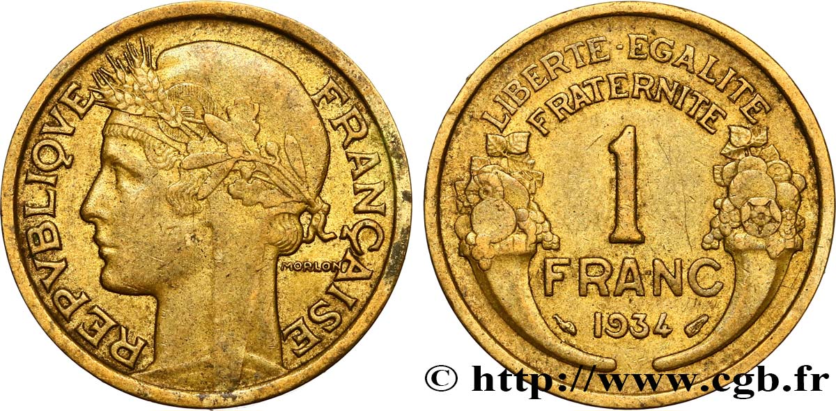 1 franc Morlon 1934 Paris F.219/5 XF48 