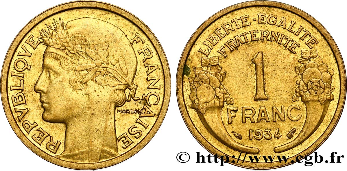 1 franc Morlon 1934 Paris F.219/5 SPL55 