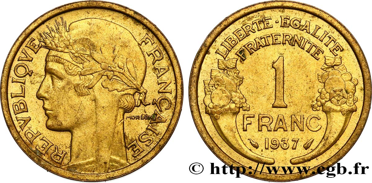 1 franc Morlon 1937 Paris F.219/8 AU58 
