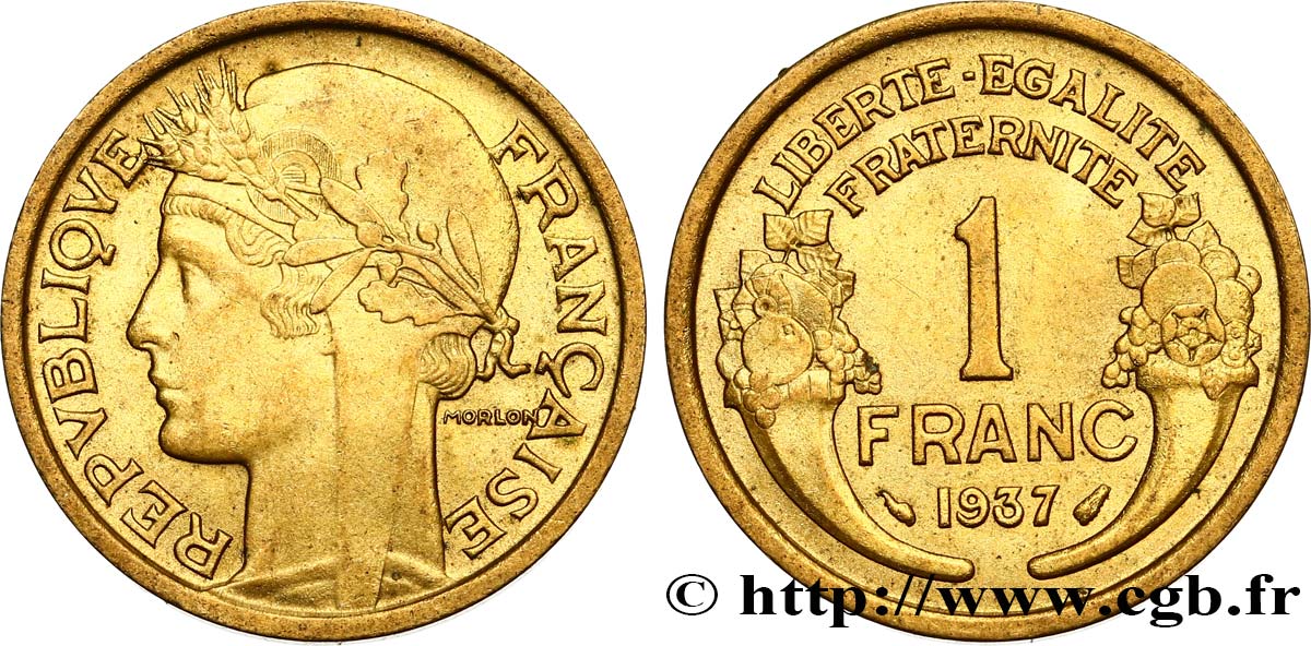 1 franc Morlon 1937 Paris F.219/8 AU58 