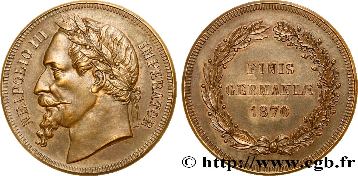 Module de 5 francs  Finis Germaniæ  en laiton 1870 Stuttgart Schw.K2 p.381 EBC62 