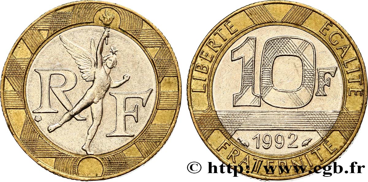 10 francs Génie de la Bastille 1992 Pessac F.375/8 AU52 