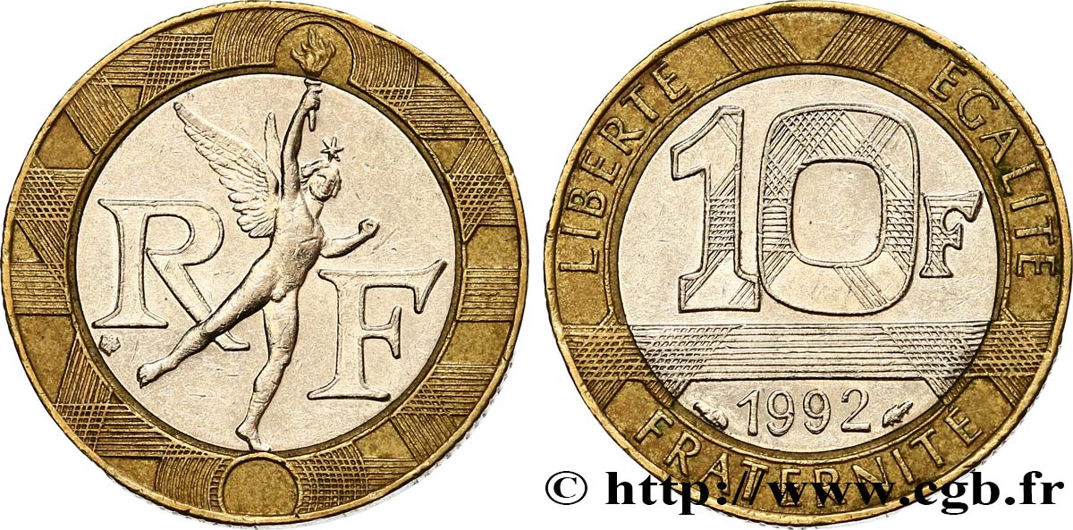 10 francs Génie de la Bastille 1992 Pessac F.375/8 AU50 