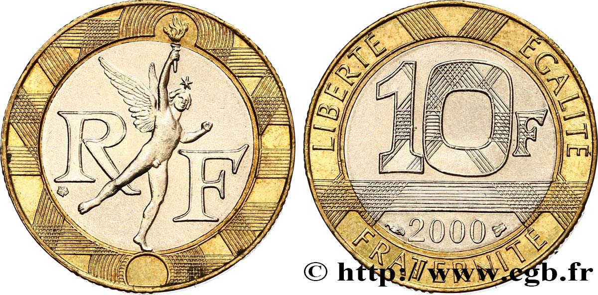 10 francs Génie de la Bastille 2000 Pessac F.375/17 VZ60 