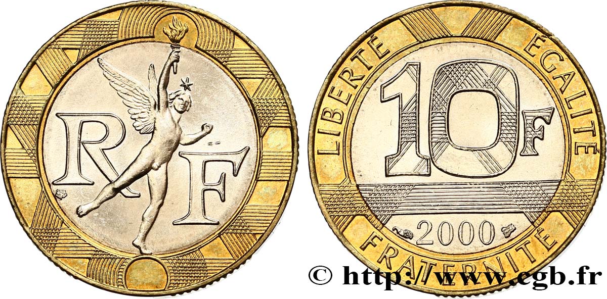 10 francs Génie de la Bastille 2000 Pessac F.375/17 MS63 