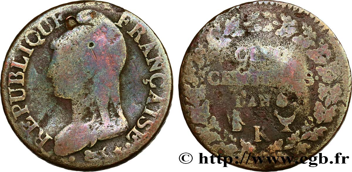 Cinq centimes Dupré, grand module 1800 Bordeaux F.115/131 MC 