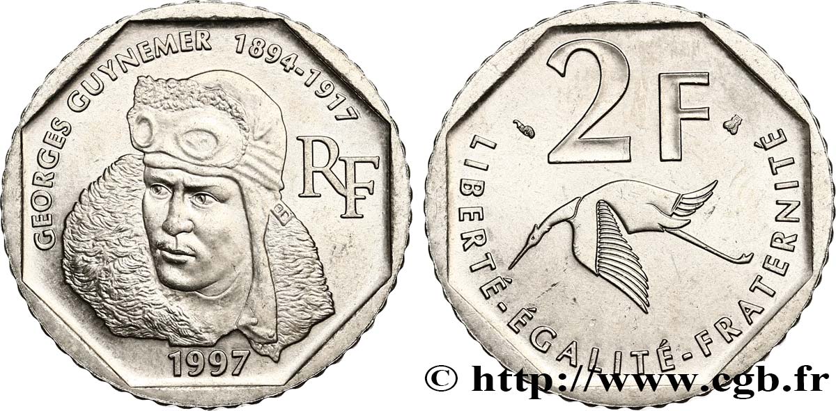 2 francs Georges Guynemer 1997  F.275/2 AU52 