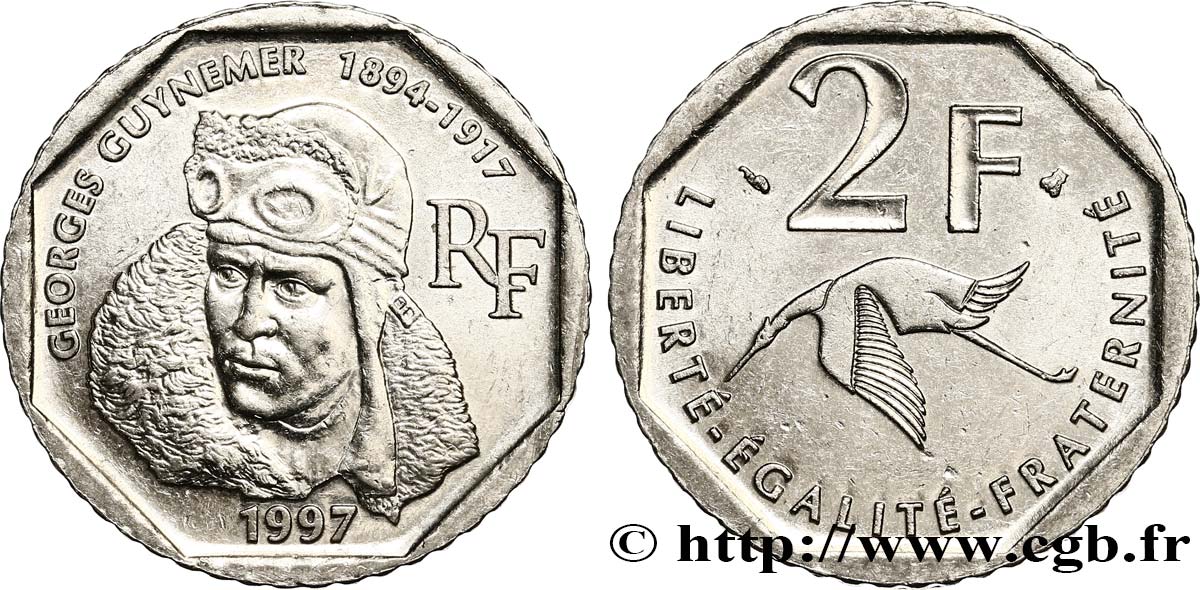 2 francs Georges Guynemer 1997  F.275/2 TTB52 