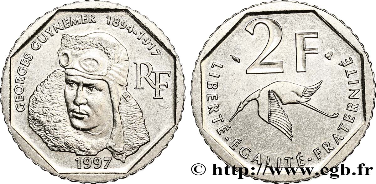2 francs Georges Guynemer 1997  F.275/2 VZ58 
