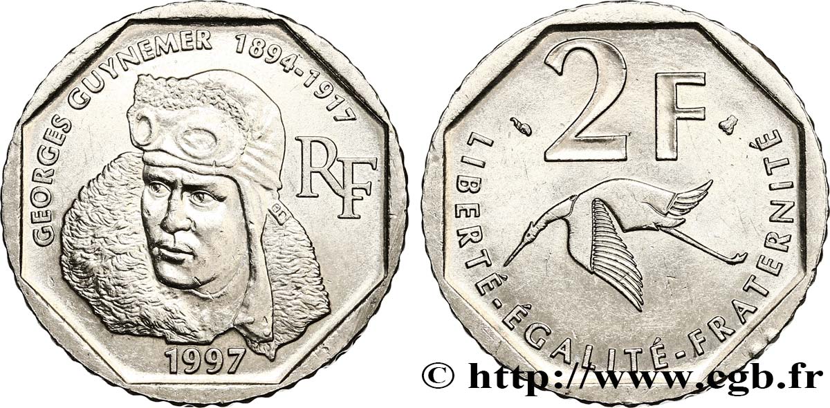 2 francs Georges Guynemer 1997  F.275/2 AU58 