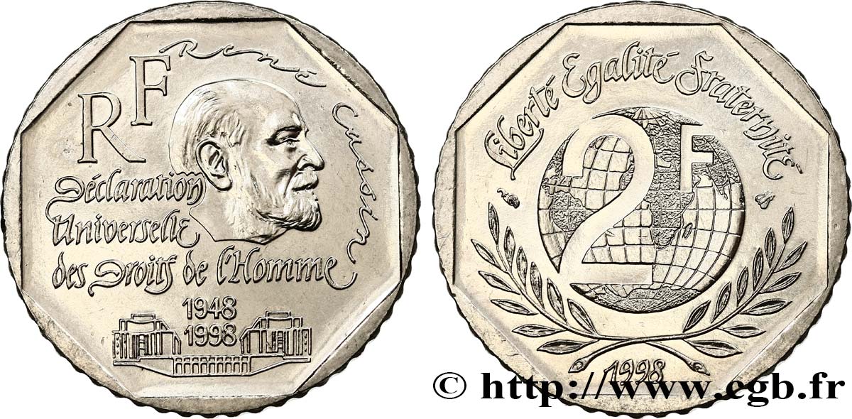 2 francs René Cassin 1998  F.276/2 fST63 