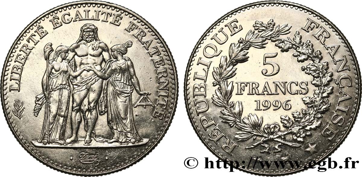5 francs Hercule de Dupré 1996  F.346/2 SPL58 