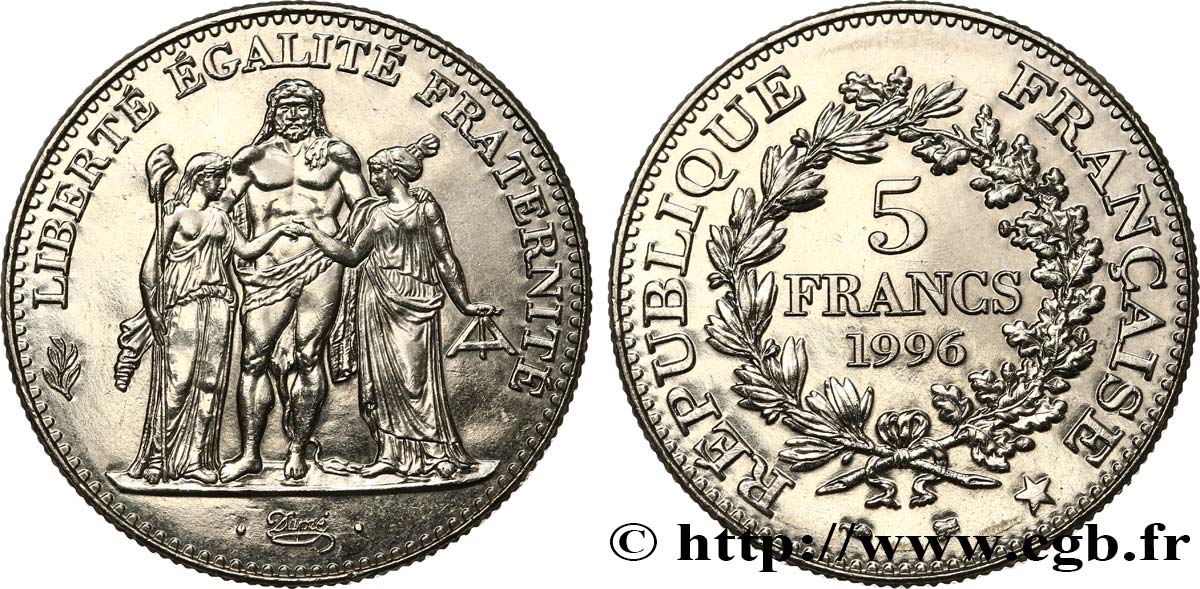 5 francs Hercule de Dupré 1996  F.346/2 VZ60 