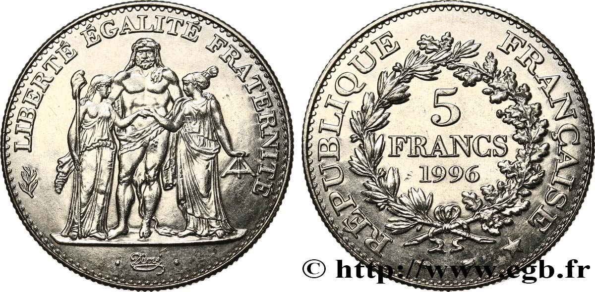 5 francs Hercule de Dupré 1996  F.346/2 EBC58 
