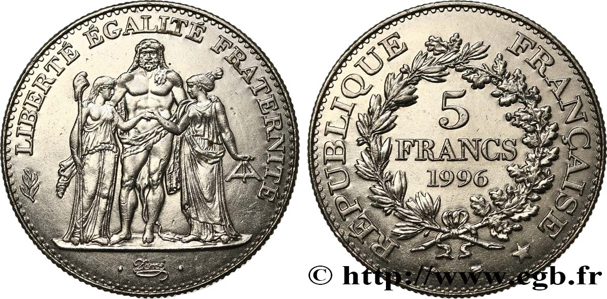 5 francs Hercule de Dupré 1996  F.346/2 fST63 