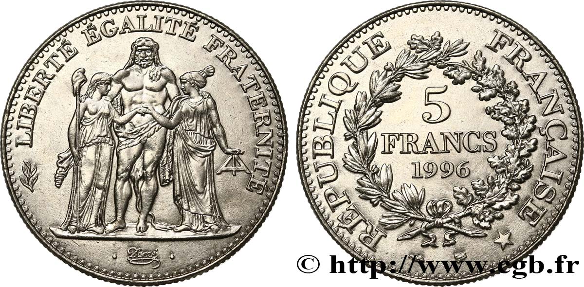 5 francs Hercule de Dupré 1996  F.346/2 SPL62 