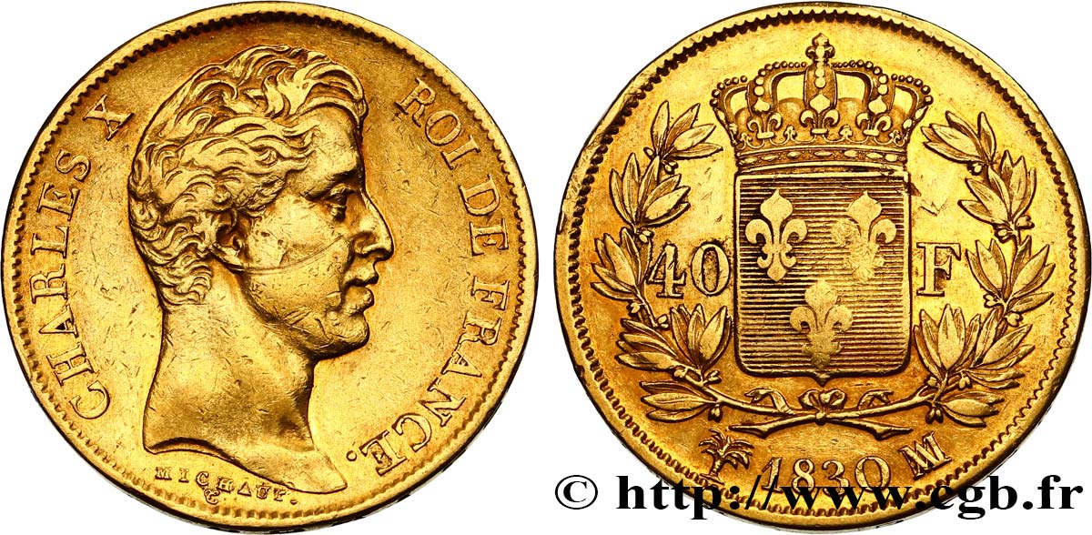 40 francs or Charles X, 2e type 1830 Marseille F.544/6 TTB40 