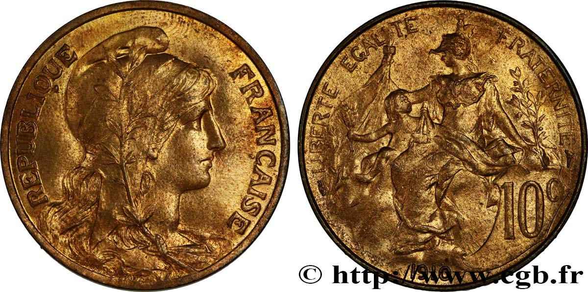 10 centimes Daniel-Dupuis 1910  F.136/19 SUP62 