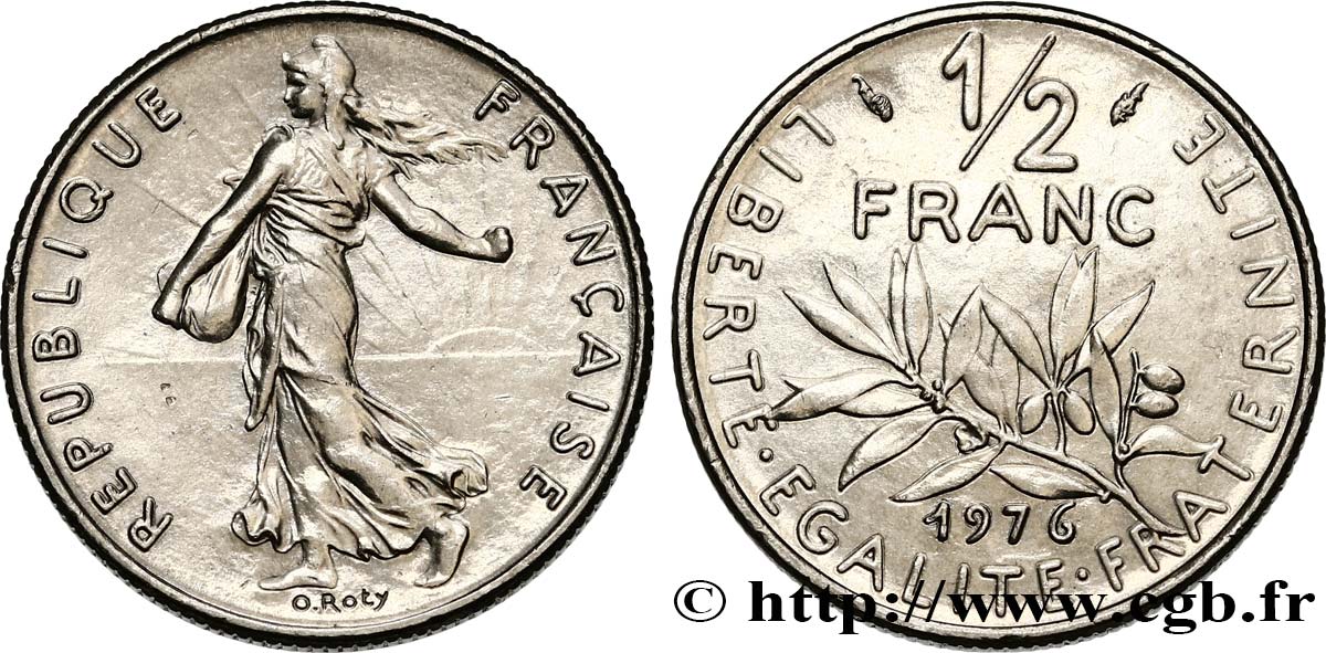 1/2 franc Semeuse 1976 Pessac F.198/15 ST 