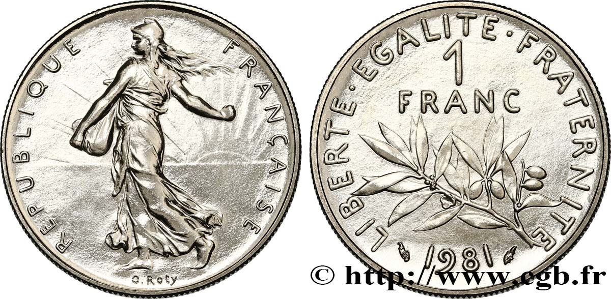1 franc Semeuse, nickel 1981 Pessac F.226/26 MS63 