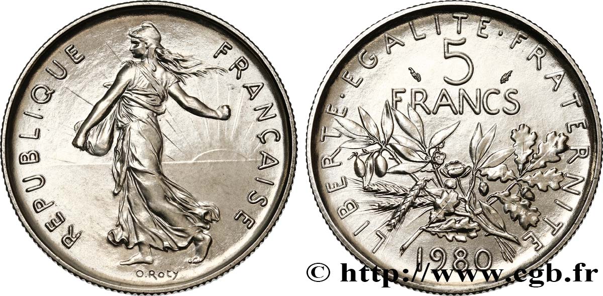 5 francs Semeuse, nickel 1980 Pessac F.341/12 MS 