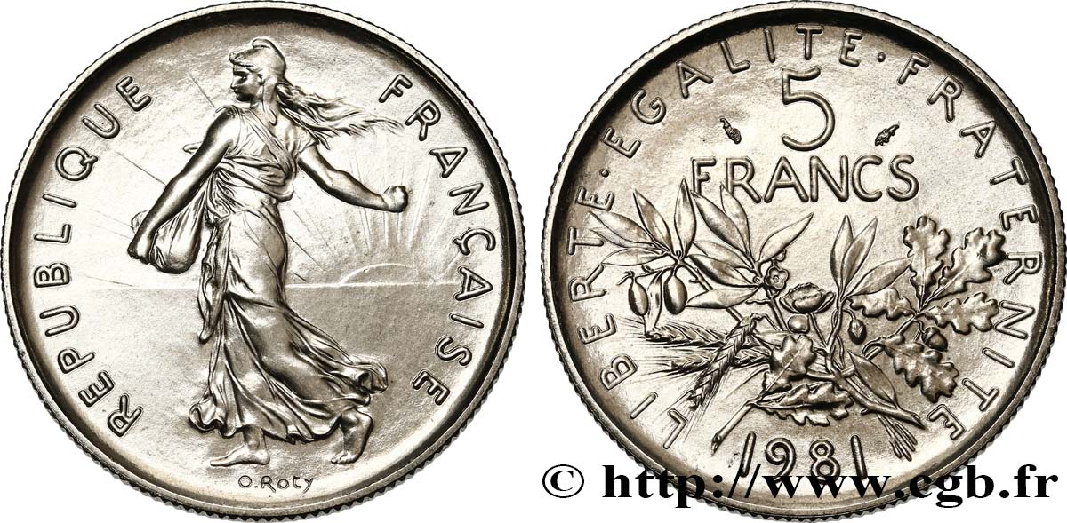 5 francs Semeuse, nickel 1981 Pessac F.341/13 ST 