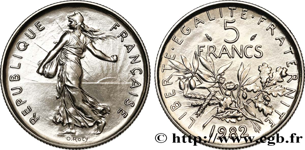 5 francs Semeuse, nickel 1982 Pessac F.341/14 MS 