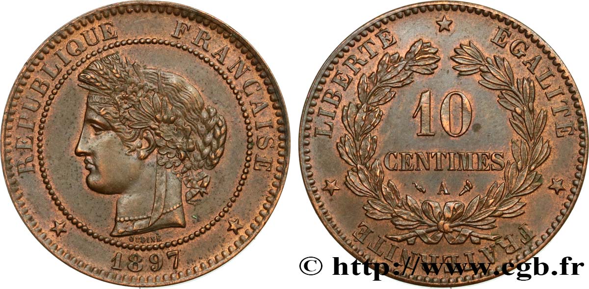 10 centimes Cérès 1897 Paris F.135/44 SUP55 